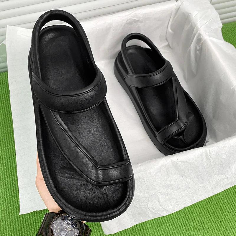 Fashion New Men's Outdoor Flats Sandals Slippers Beach Clogs Summer Men Soft Flip-flops Garden Shoes Non-slip Men Beach Sandals