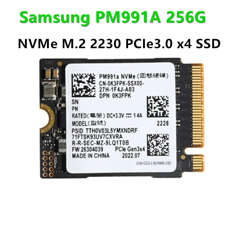 OEM Samsung M.2 2230 SSD PM991a 256GB PCIe 3.0 NVME&PM991 128GB &PM9B1 128GB 256G&BM9C1 512gb PCIe4.0/WD SN740 1TB&M.2 2242 SSD