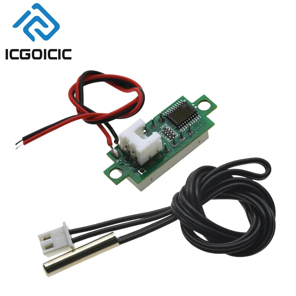 0.28" LED Digital Thermometer – DC 4-28V, Waterproof NTC Probe, ±0.1°C Accuracy, 1m Metal Sensor for Car, Fridge, Fish Tank