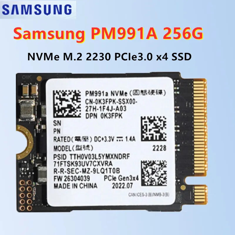 OEM Samsung M.2 2230 SSD PM991a 256GB PCIe 3.0 NVME&PM991 128GB &PM9B1 128GB 256G&BM9C1 512gb PCIe4.0/WD SN740 1TB&M.2 2242 SSD