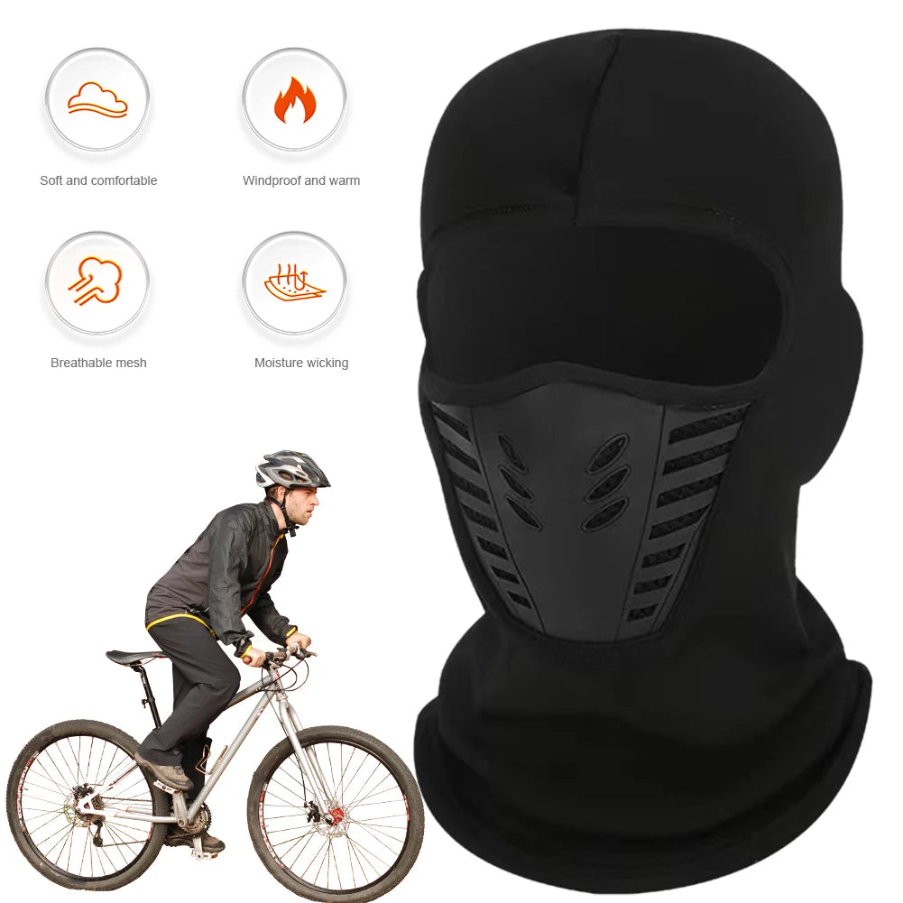 Winter Thermal Motorcycle Mask Windproof Balaclava Cap Face Cover Fleece for Ski Cycling Riding Warm Dustproof Full Face Mask