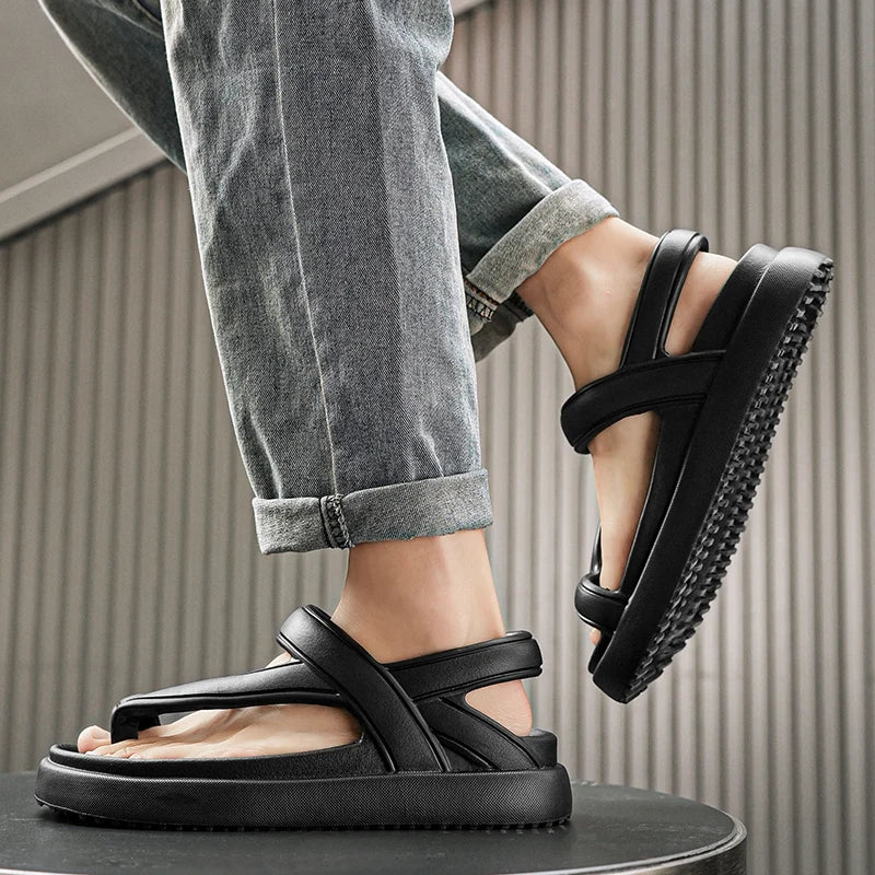 Fashion New Men's Outdoor Flats Sandals Slippers Beach Clogs Summer Men Soft Flip-flops Garden Shoes Non-slip Men Beach Sandals