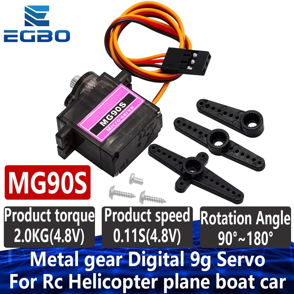 1~5PCS EGBO MG90S Digital 9g Servo For Rc Helicopter plane boat car MG90 9G IN STOCK