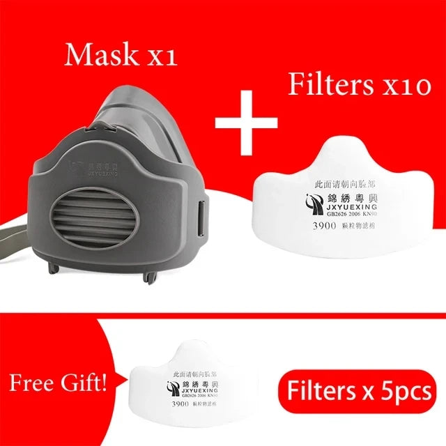 Reusable Dust Proof Respirator Dust Mask Cotton Filters Rubber Work Filter Safety Mask Builder Carpenter Daily Haze Protection