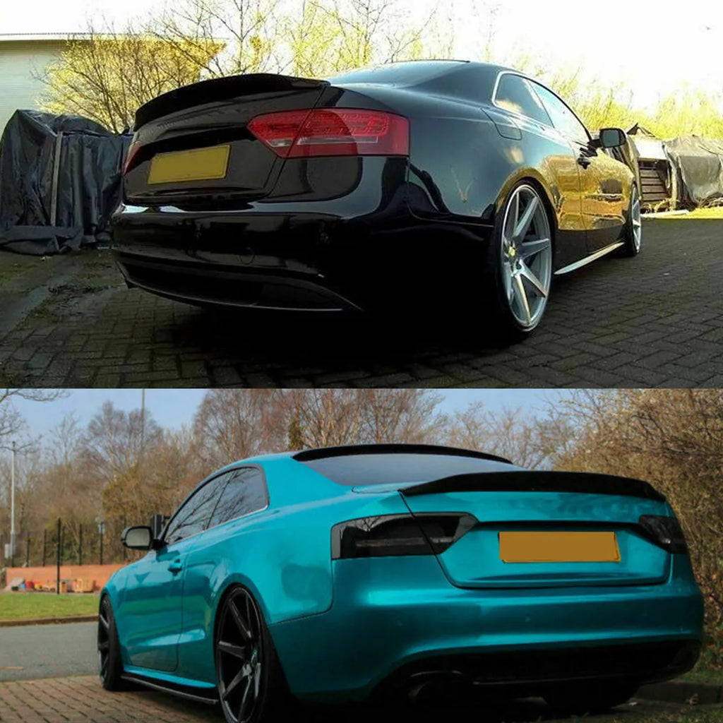 Rear Trunk Spoiler Boot Fit For Audi A5 B8 Coupe 2007 2008 2009 2010 2011 2012 2013 2014 2015 Gloss Black Rear Roof Wing Lip