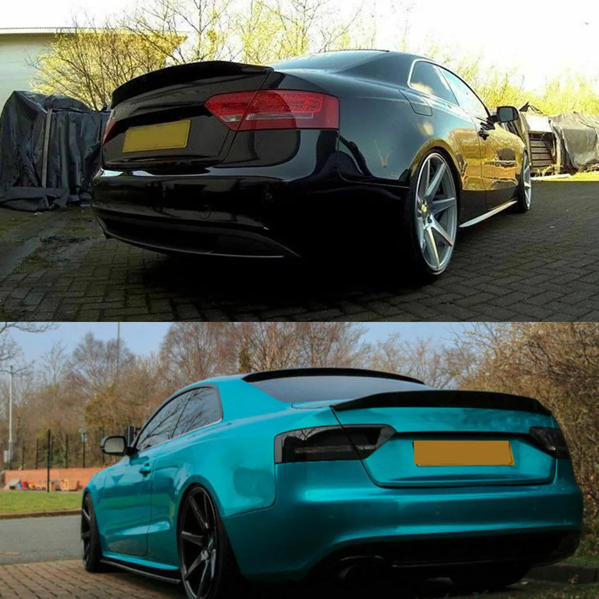Rear Trunk Spoiler Boot Fit For Audi A5 B8 Coupe 2007 2008 2009 2010 2011 2012 2013 2014 2015 Gloss Black Rear Roof Wing Lip