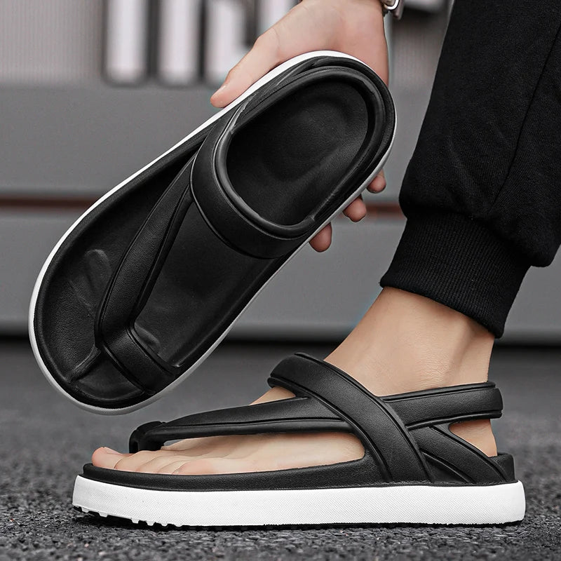 Fashion New Men's Outdoor Flats Sandals Slippers Beach Clogs Summer Men Soft Flip-flops Garden Shoes Non-slip Men Beach Sandals