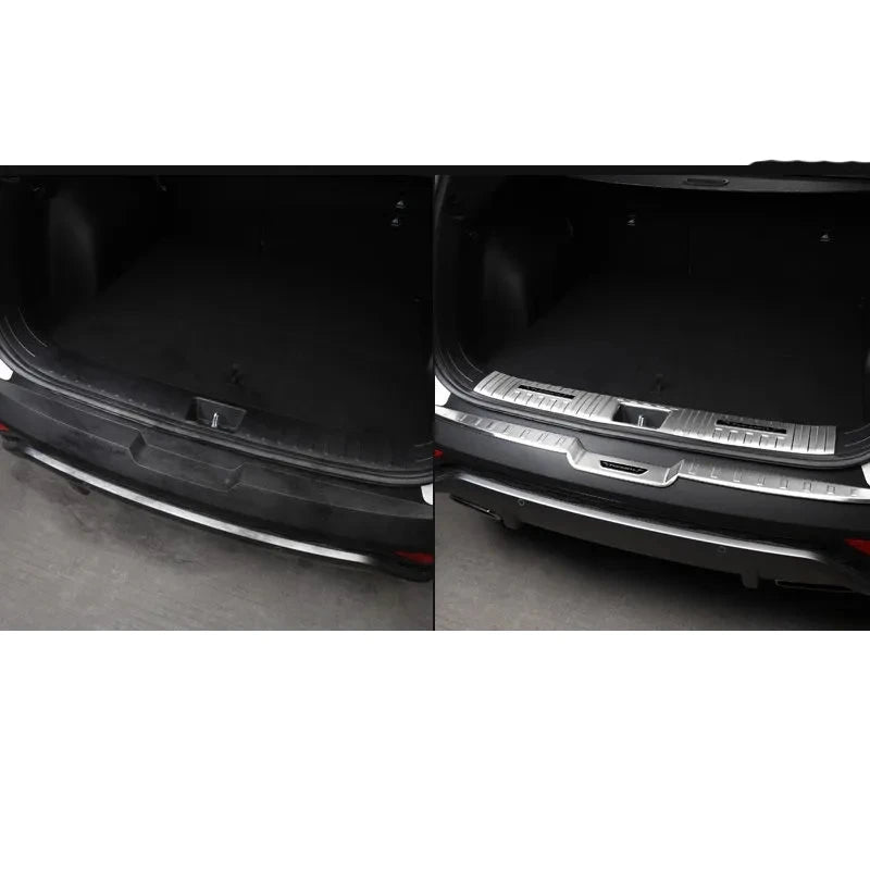 For Hyundai Tucson NX4  2021-2023 stainless steel Anti Hit Dust sill plate pedal Rear Bumper Protectordoor Sill Trunk decorate