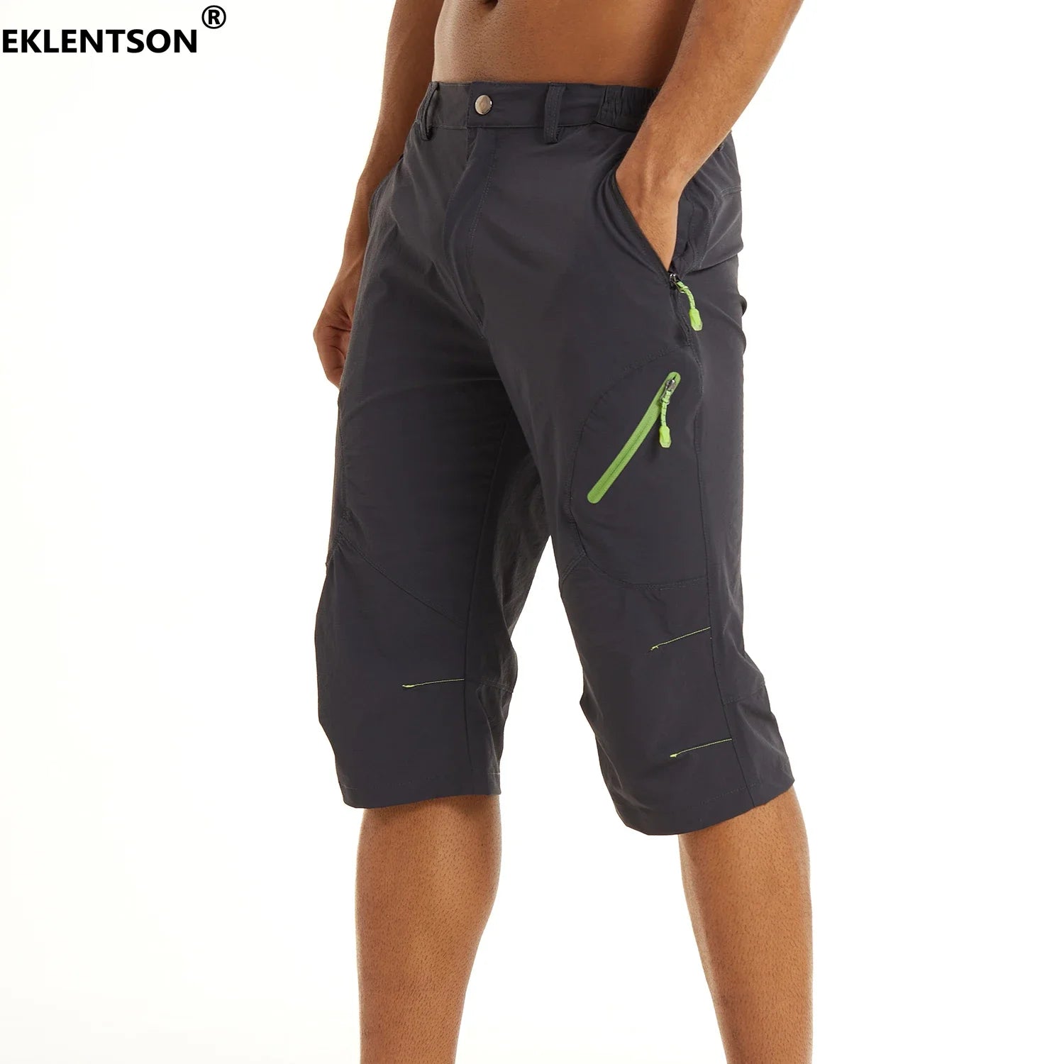 EKLENTSON Summer Men's Quick Dry Cargo Shorts with Zip Pocket for Outdoor Hiking Camping Mountaineer Shorts