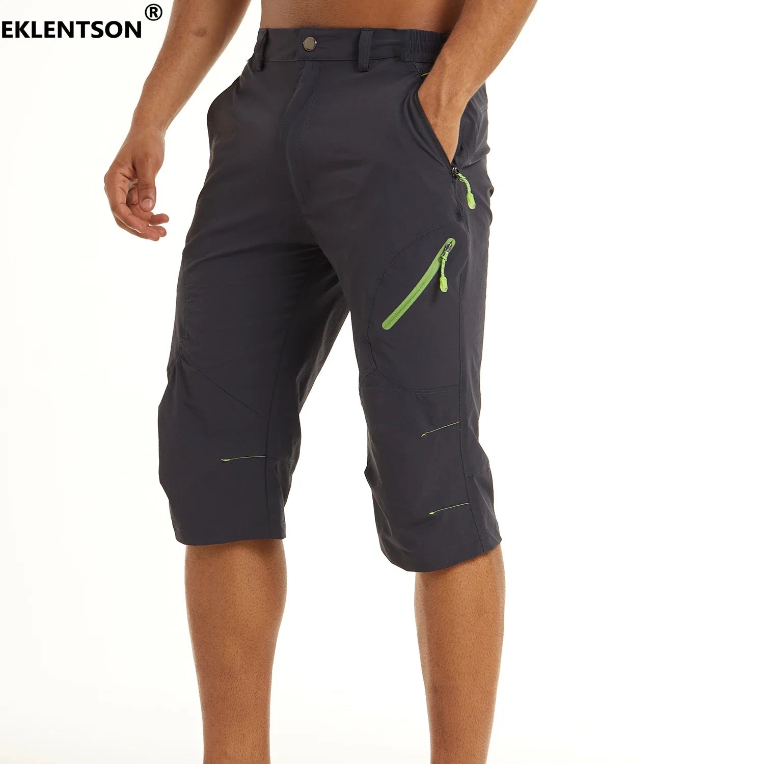 EKLENTSON Summer Men's Quick Dry Cargo Shorts with Zip Pocket for Outdoor Hiking Camping Mountaineer Shorts