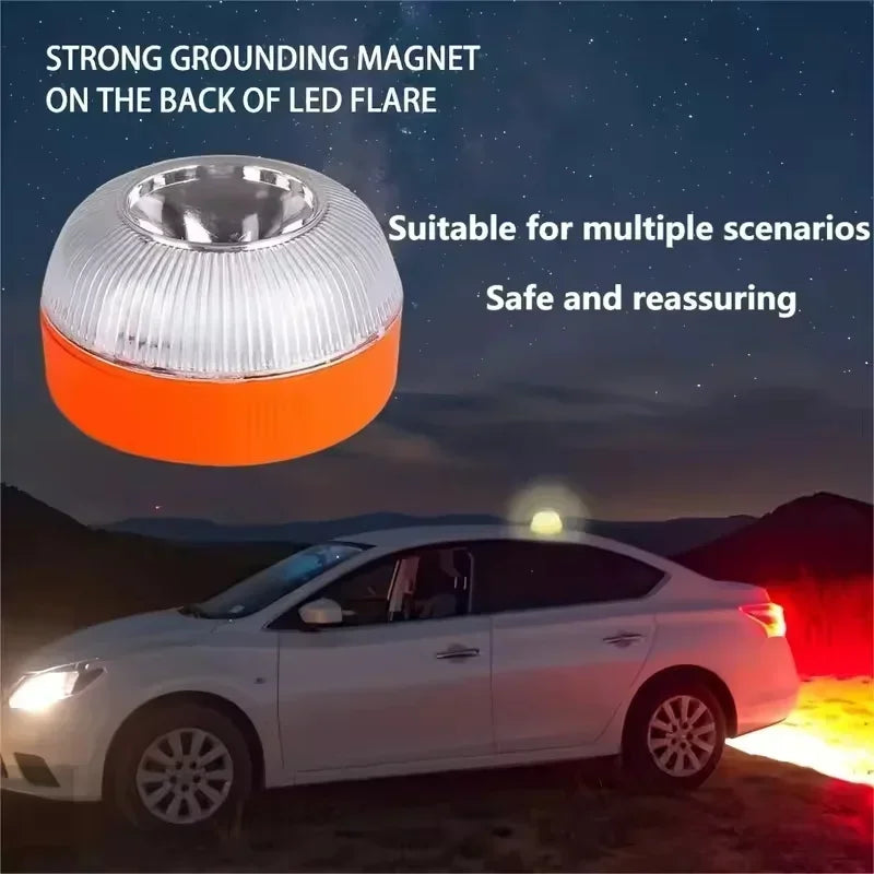 LED Car Emergency Light V16 Flashlight Magnetic Induction Strobe Road Accident Lamp Beacon Safety Accessory