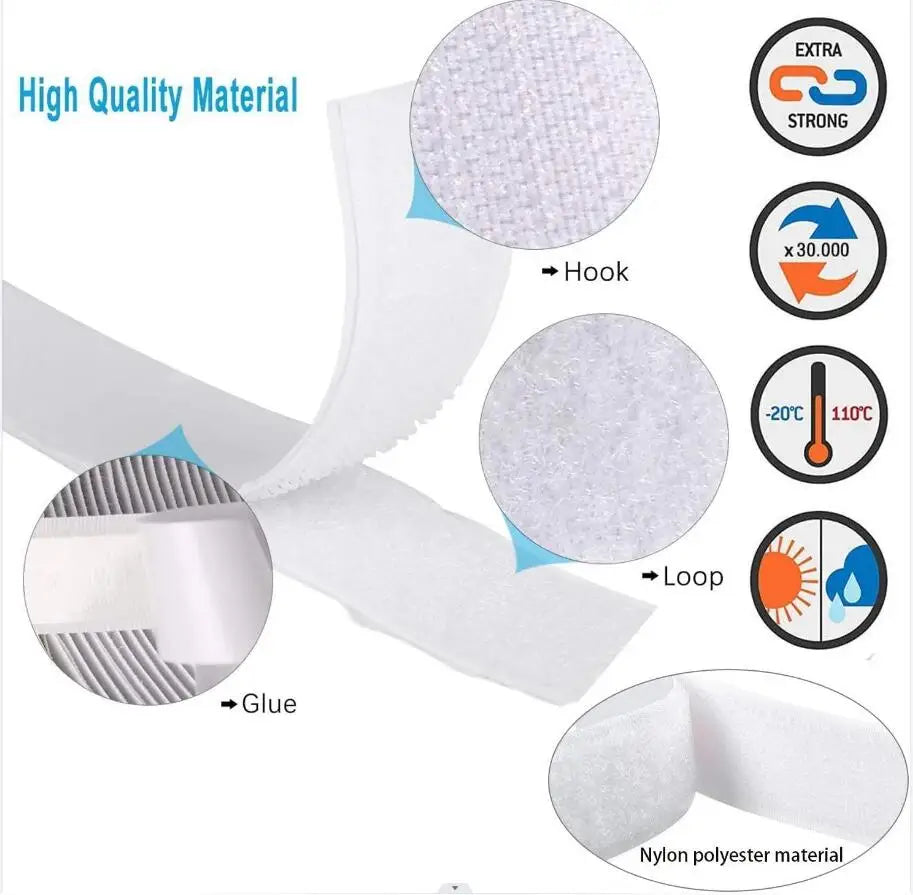 25Meter Strong Self-adhesive Hook and Loop Fastener Tape Magic Nylon Sticker Strap Adhesive with Glue for DIY Craft20/25/30/50MM