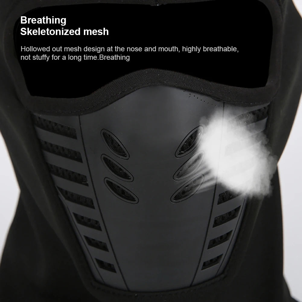 Winter Thermal Motorcycle Mask Windproof Balaclava Cap Face Cover Fleece for Ski Cycling Riding Warm Dustproof Full Face Mask
