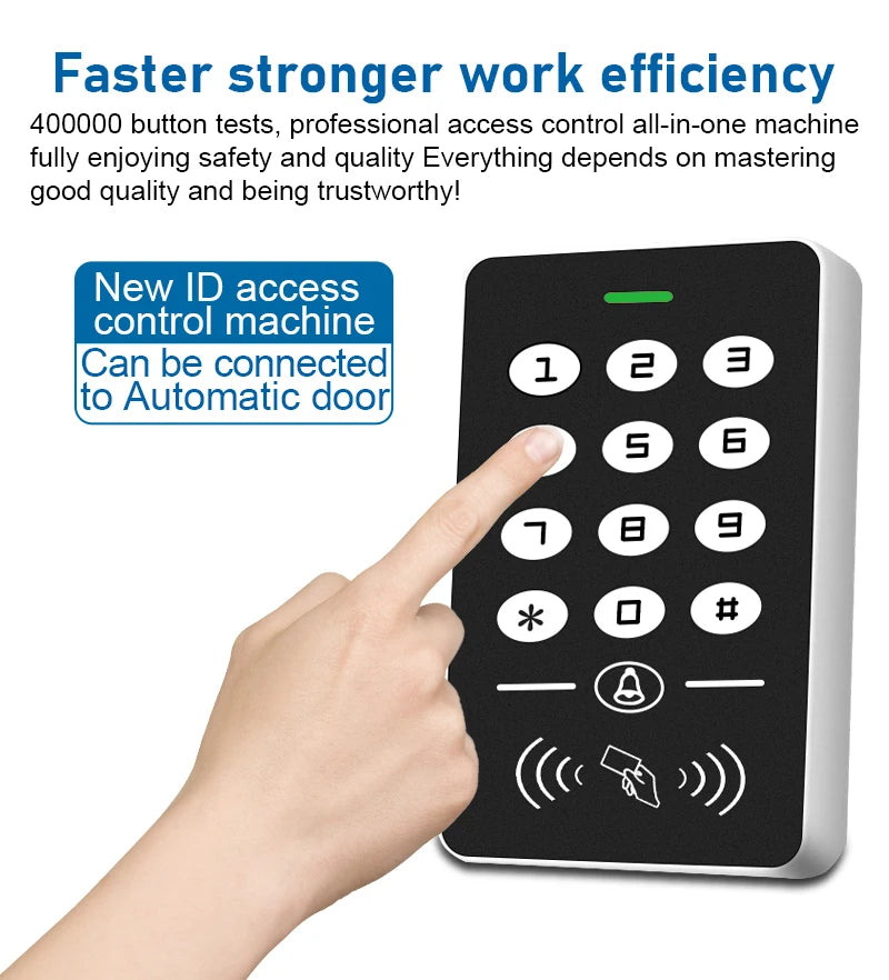 Access Control Reader 125KHz RFID Keypad Rainproof Cover keys Reader Door Entry Access Control System Electric Lock Opener