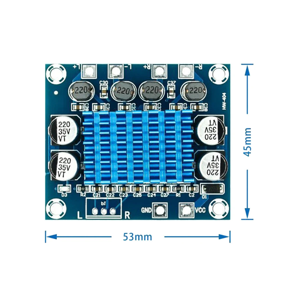 XH-A232 30w+30w Audio Dual Channel Amplifier Board Class D Bass MP3 Power Module MP3 Power Part Accessory