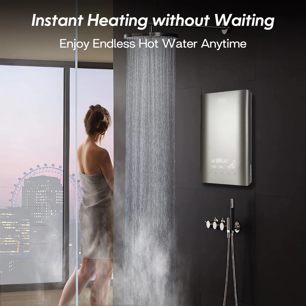 380V 24KW 3 Phase Tankless Electric Water Heater Whole House Instant Hot Water Large Flow Fast Heating Constant Temperature