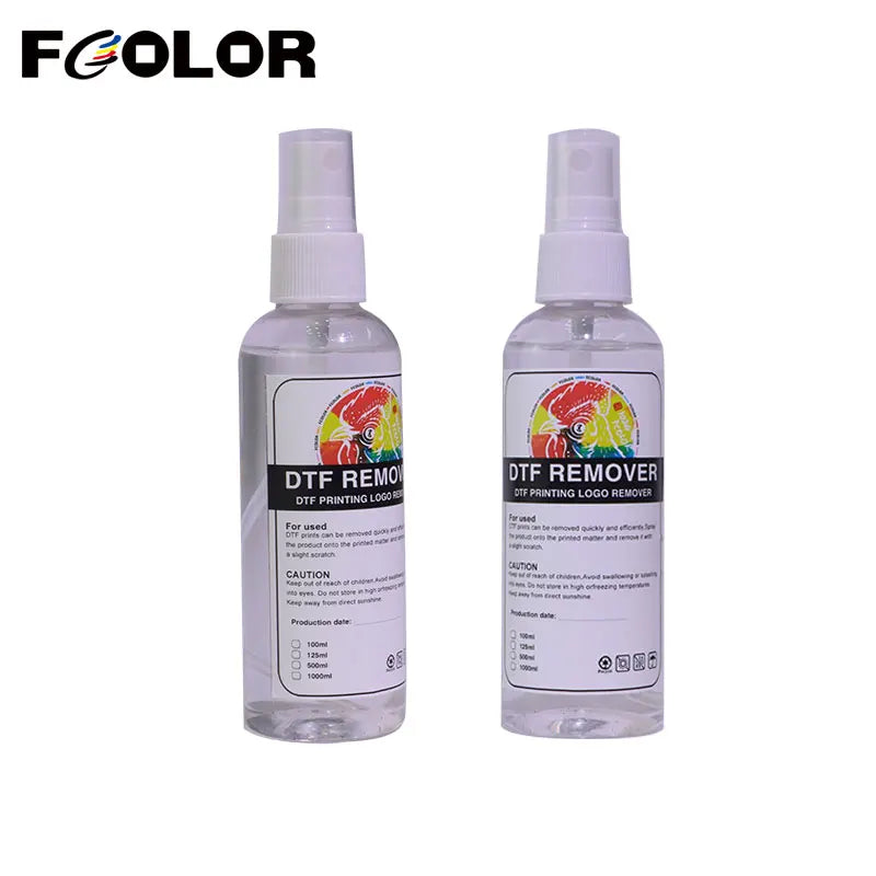 Fcolor 100ml DTF Remover Direct to DTF Transfer Film Printing Pattern Rapid Remover Adhesive Remover