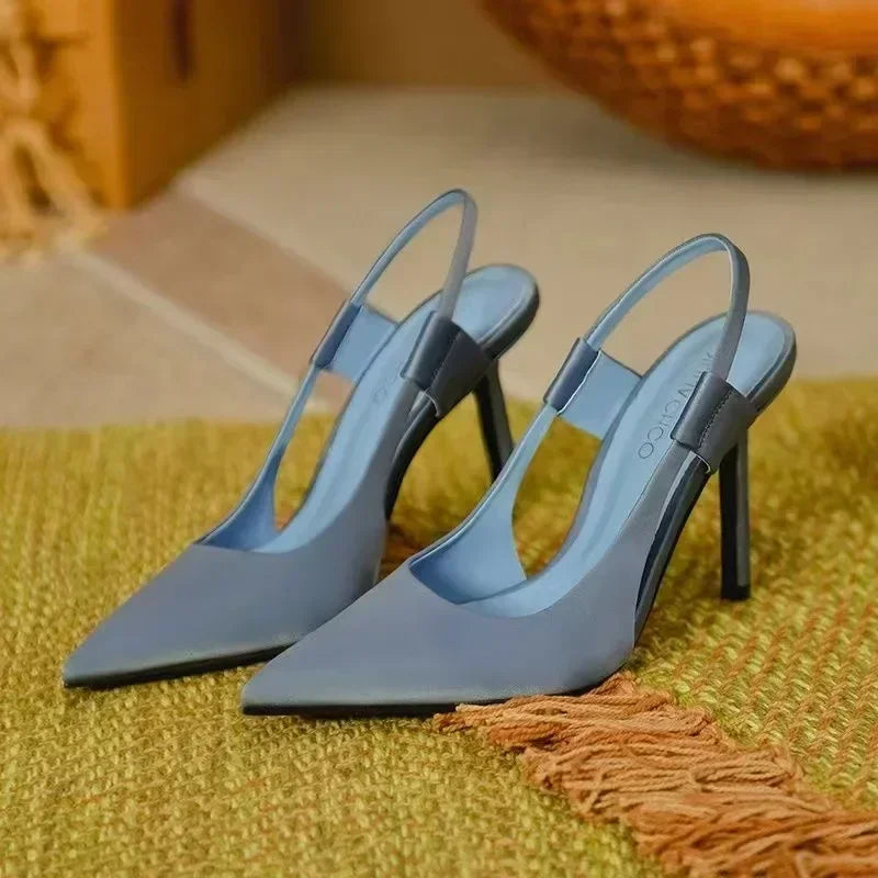 women's summer sandals 2026Designer Luxury Women Slingback Sandals Pointed Toe Slip on Thin High Heel Ladies Elegant Pumps Shoes