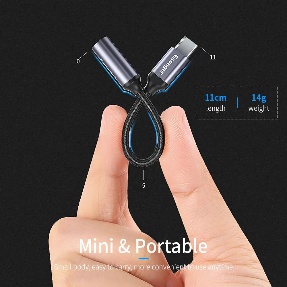 Essager USB Type C 3.5 Jack Earphone Adapter USB C to 3.5mm Headphones AUX Audio Adapter Cable For Huawei P30 Xiaomi Mi 10 9 Es