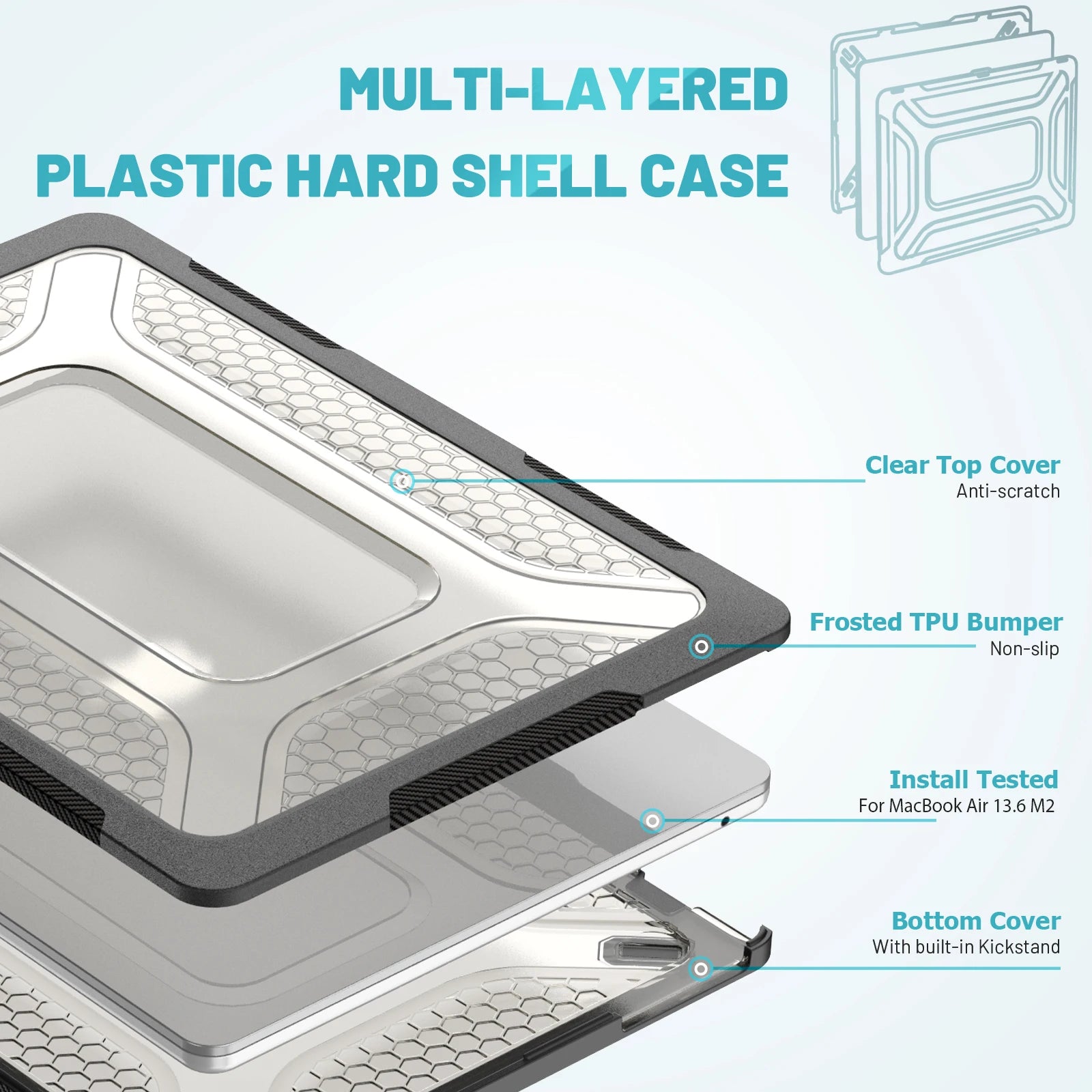 2023 New Laptop Case A2779 For Macbook Air M2 13.6 Inch Pro 14 Case M1 Chip Pro 13 16 Shockproof Protective Cover High Quality