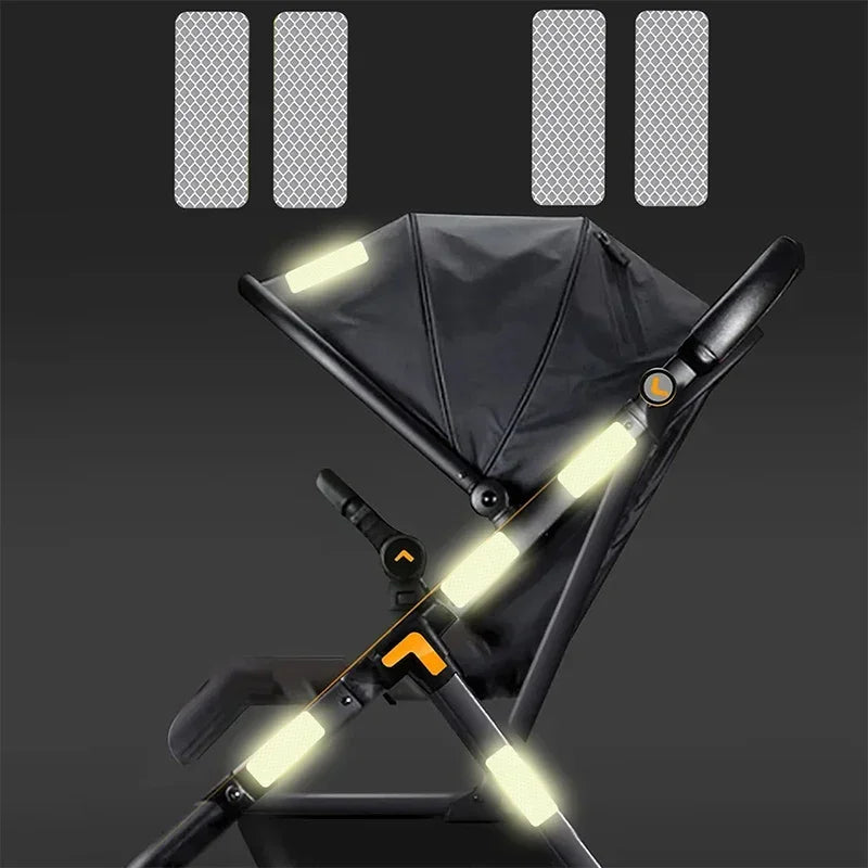 10pcs Waterproof Night Anti-collision Reflective Patch Multifunction Stroller Accessories Baby Stroller Safety Warning Sticker