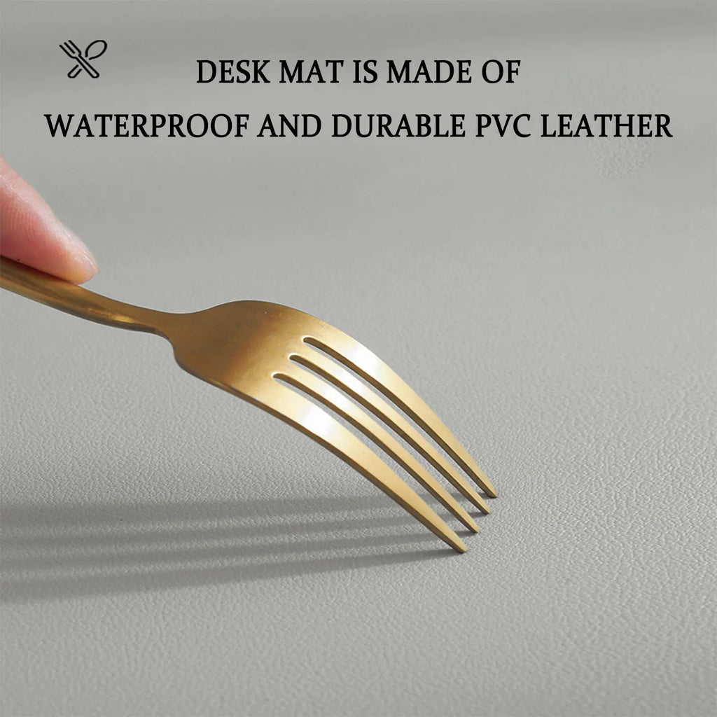 Leather Desk Pad Protector, Large Desktop Mat, Office Desk Mat, Non-Slip PU Leather with Stitched Edges Desk Blotter, Mouse Pads