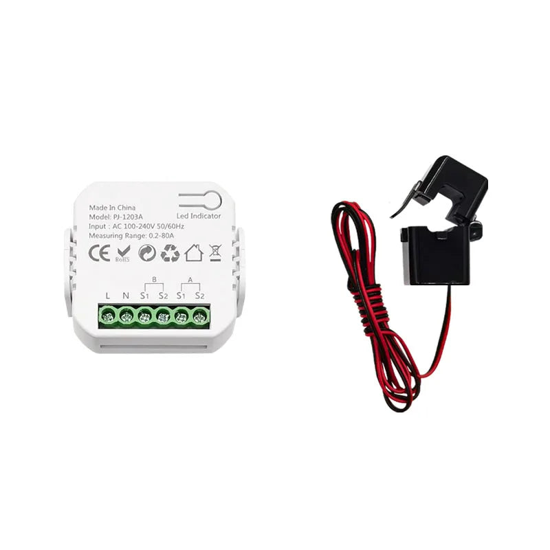 Smart Life ZigBee Energy Monitor, 1, 2 Channel Bidirectional with Current Sensor, App Monitor Power, AC100- 240V Need Gateway