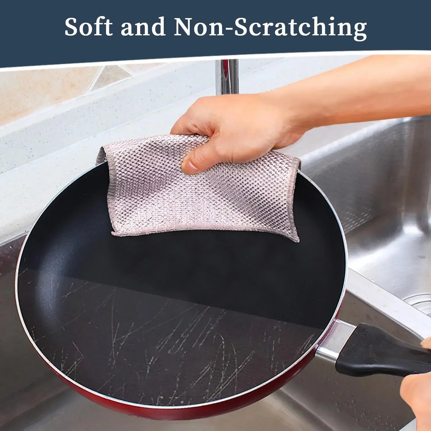 Thickened Steel Wire Cleaning Cloth Non-Scratch Double-layer Single-Layer Iron Microfiber Mesh Dishrag Washing  Kitchen Towel