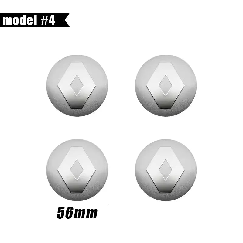 4Pcs 56mm Car Wheel Center Caps Hubcap Cover Stickers For Renault Megane 3 2 4 Clio4 5 Captur Trafic Scenic2 Austral Kangoo QM6