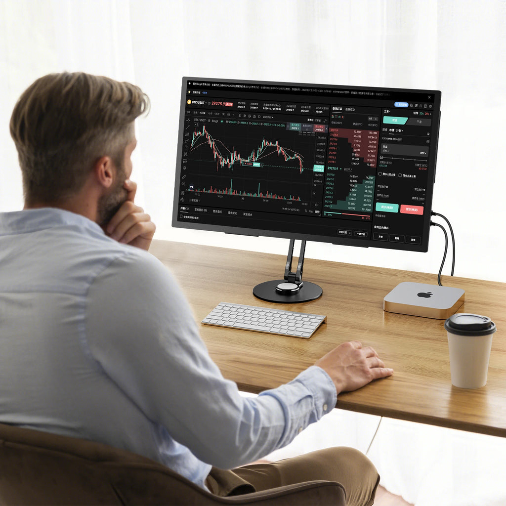 UPERFECT VESA Monitor Desk Mount Single Monitor Stands Freestanding Fits 12'' to 22'' Computer Screen with Height Adjustable