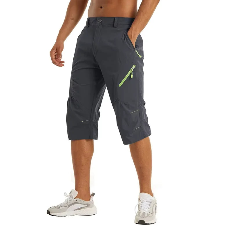 EKLENTSON Summer Men's Quick Dry Cargo Shorts with Zip Pocket for Outdoor Hiking Camping Mountaineer Shorts