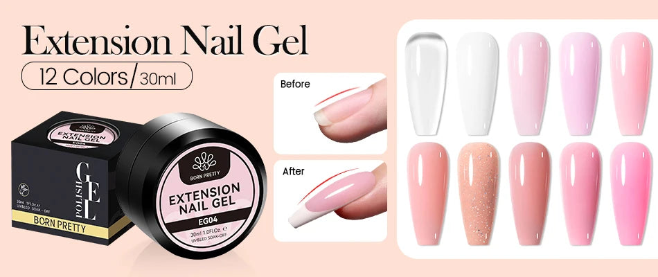 BORN PRETTY 8Pcs Glitter Cat Magnetic Nail Gel Polish Set Moonlight Transparent Summer Semi Permanent UV Gel Soak Off Nail Gel