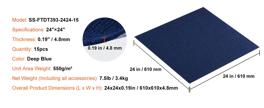 SucceBuy Carpet Tiles Peel & Stick Self Adhesive Carpet Floor Soft Padded Carpet Tiles for Bedroom Living Room Indoor Outdoor