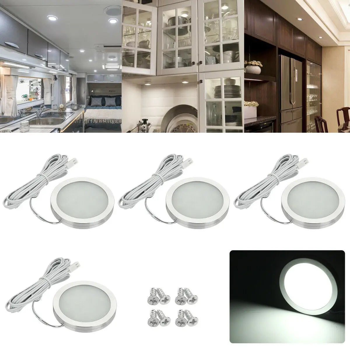 4PCS LED 12v Camping Car Ceiling Lamp RV Reading Lamp Boat Camper Trailer RV Interior  Lamp Car Interior Lights For Car Home