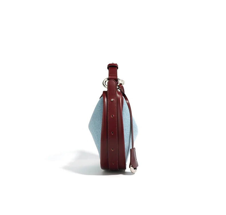 2024 New Women Bag Lady Fashion Half Moon Underarm Shoulder Bag Messenger Female Summer Soft Lightweight Denim Fabric Handbag