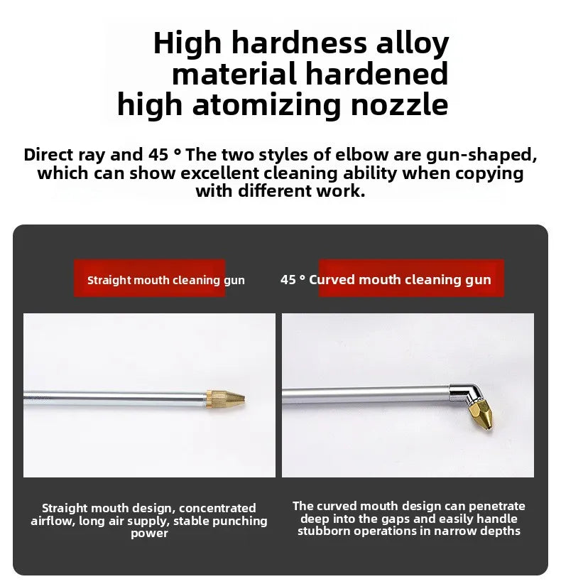 2024 Multi-Functional Water and Air Dual-Use Dust Blower Gun for Cars, Small Handheld Metal Pneumatic Cleaning Tool