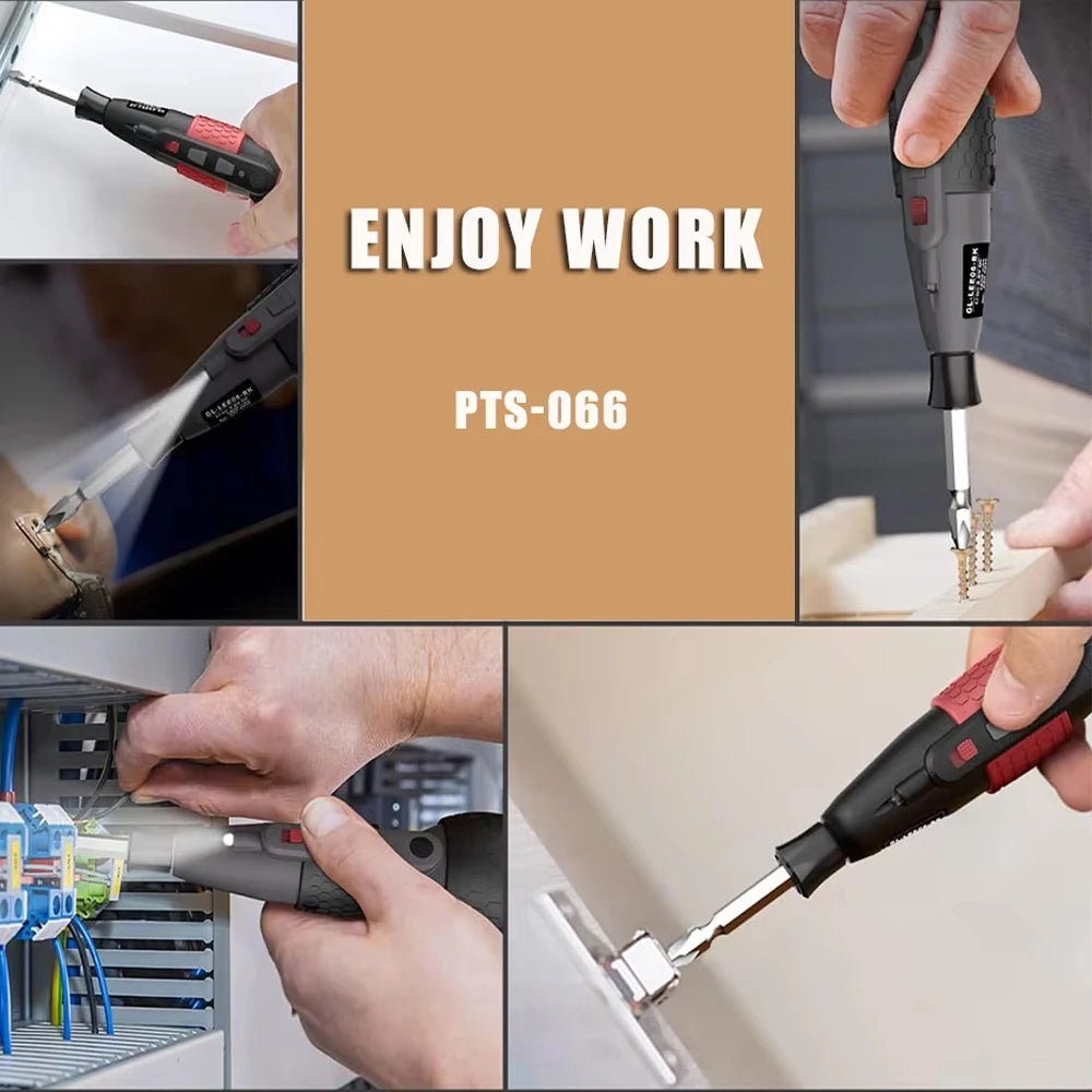 Powerful Mini Electric Screwdriver Mini Drill 3-Level Torque Type-C  LED Light Pen-Style Home Maintenance Easy for Beginners