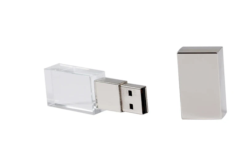 JASTER Creative Pen Drive Crystal 128GB Gold 64GB Rose USB Flash Drive 32GB Wedding Photography Exquisite Transparent Gift Box
