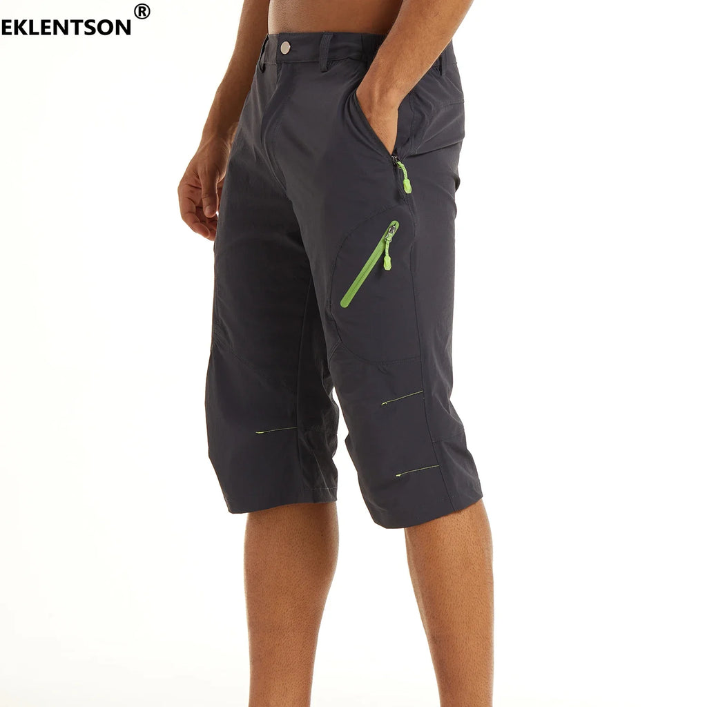 EKLENTSON Summer Men's Quick Dry Cargo Shorts with Zip Pocket for Outdoor Hiking Camping Mountaineer Shorts