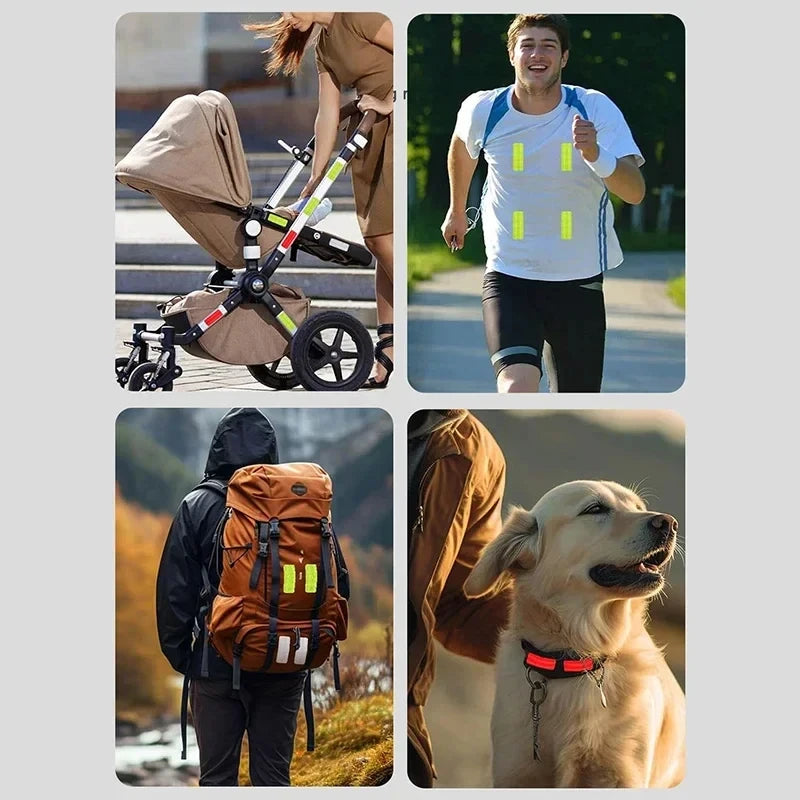 10pcs Waterproof Night Anti-collision Reflective Patch Multifunction Stroller Accessories Baby Stroller Safety Warning Sticker