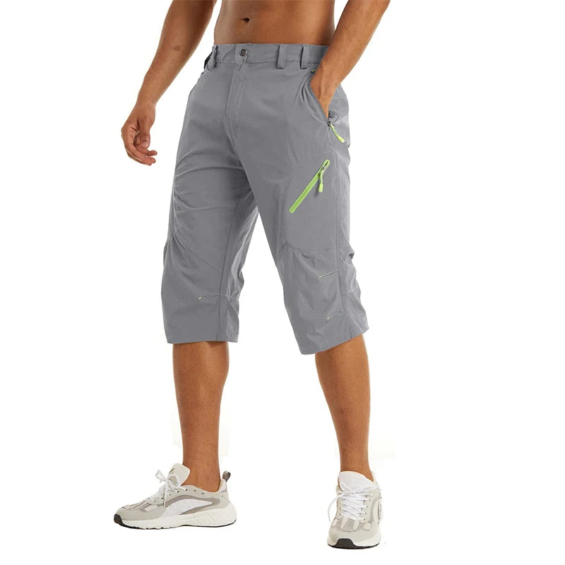 EKLENTSON Summer Men's Quick Dry Cargo Shorts with Zip Pocket for Outdoor Hiking Camping Mountaineer Shorts