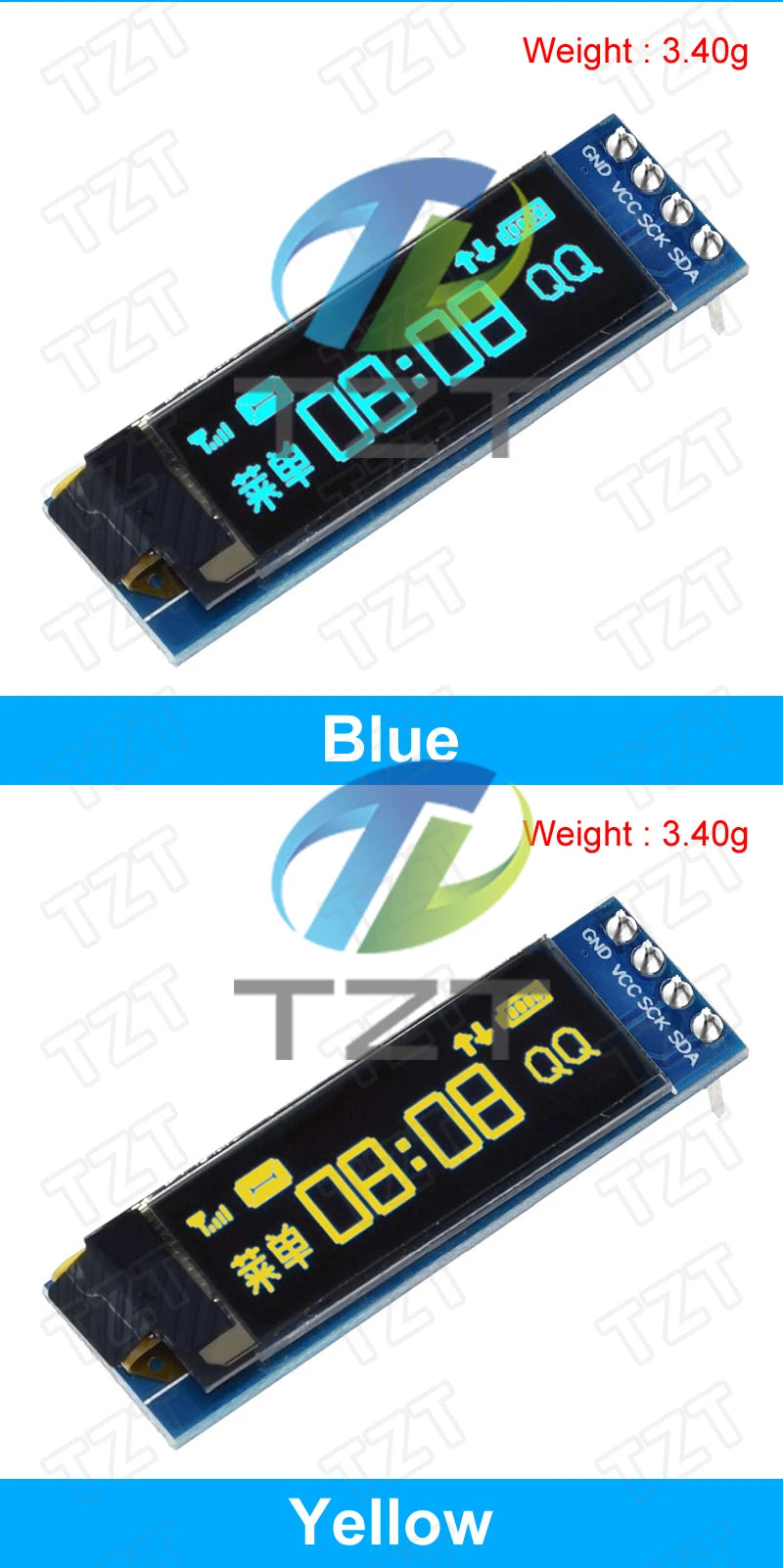 GREATZT 0.91 Inch OLED Module 0.91" White Blue 128X32 LCD LED Display 0.91" IIC Communicate for Arduino