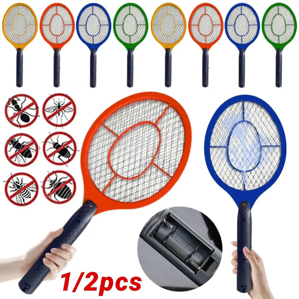 Handheld Bug Zapper Anti Mosquito Swatter Racket Multifunctional Electric Fly Swatter Battery Powered Insects Killer Racket