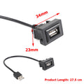Car Dashboard Flush Mount USB 2.0 Port Panel Male to Female Plastic Extension Cable Adapter for Toyota Hilux Vigo Fortuner 04-12