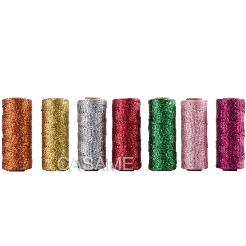 1.5mm 100M Gold Silver Macrame Cord Rope String for Sewing DIY Rope 100M Macrame Rope String for Sewing and Crafts Thread Twine