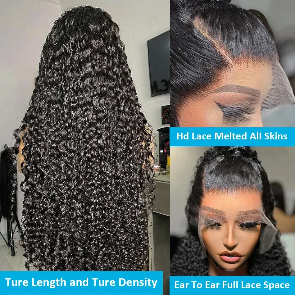 13x6 Hd Lace Frontal Curly Wig Human Hair 13x4 Hd Transparent Lace Front Brazilian Preplucked Deep Wave Wig for Women Choice