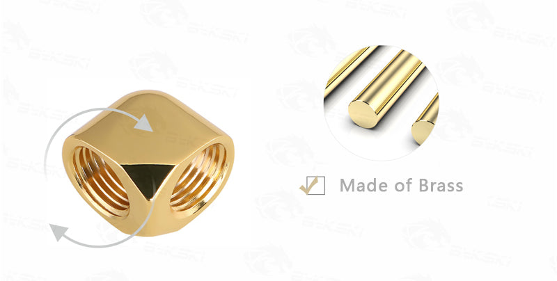 Bykski 4pcs/set Computer Water Cooling 90 Degree Fitting Use for OD12mm/OD14mm/OD16mm Tubing Hand Compression Copper Fitting