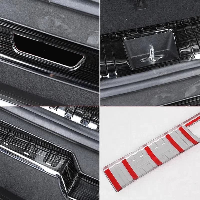 For Hyundai Tucson NX4  2021-2023 stainless steel Anti Hit Dust sill plate pedal Rear Bumper Protectordoor Sill Trunk decorate