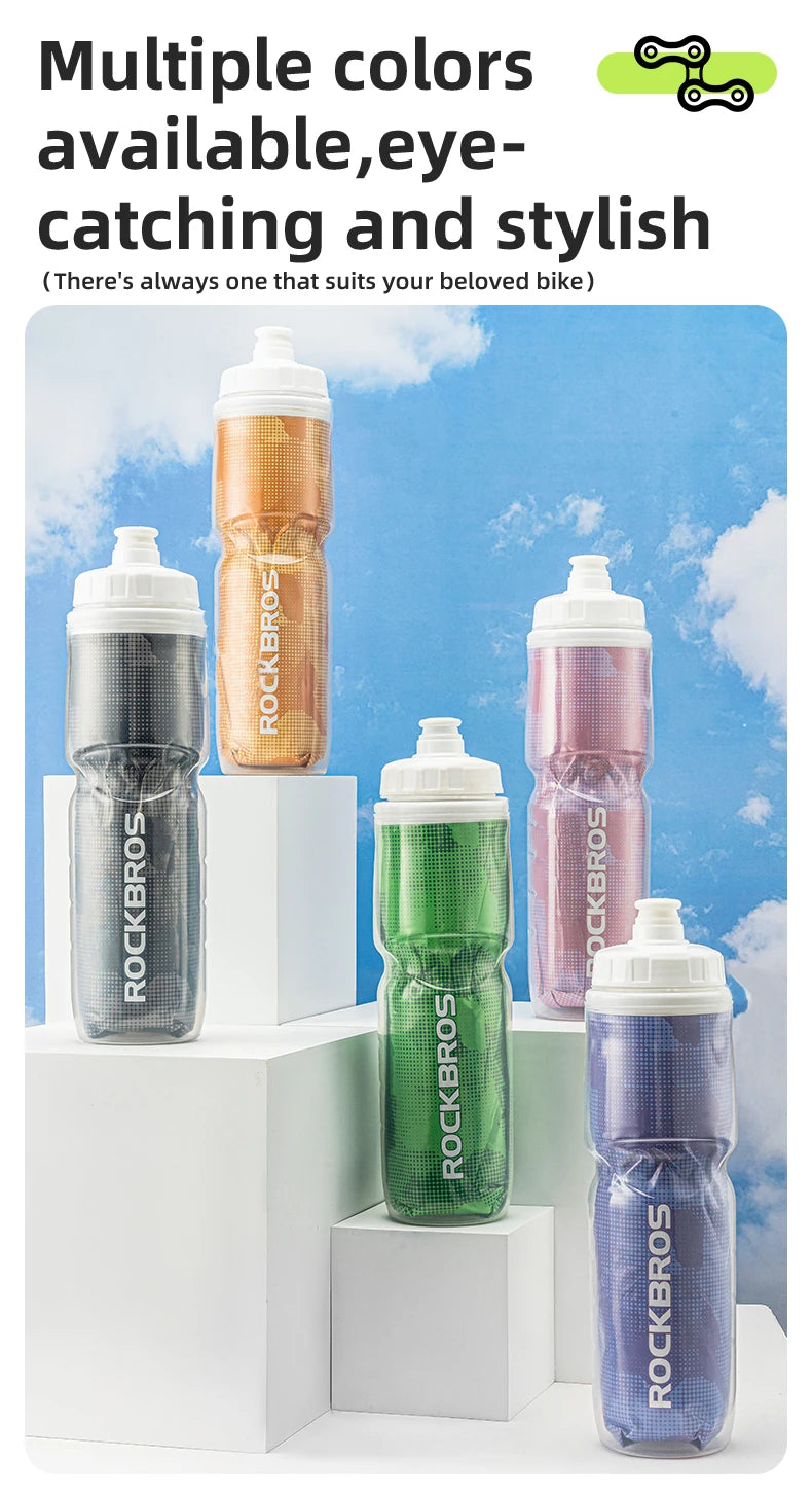ROCKBROS Thermo Bottle Summer Cold Water Bottle Large Capacity Cycling Thermal Bike Bottle Running Hiking Outdoor Kettle ﻿