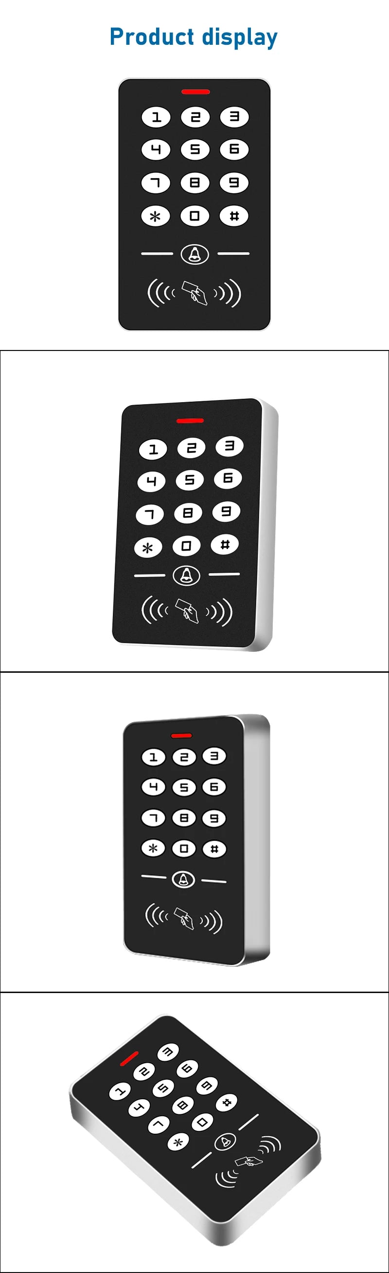 Access Control Reader 125KHz RFID Keypad Rainproof Cover keys Reader Door Entry Access Control System Electric Lock Opener